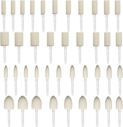 ROYHOO 40 Pieces Wool Felt Mounted Mandrel Set 2 Shaped and 6 Sizes Polishing Buffing Wheel Bits with Free Box for Dremel Rotary Tool - 1/8 Inch Shank in Kuwait