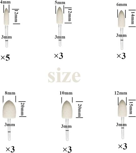 ROYHOO 40 Pieces Wool Felt Mounted Mandrel Set 2 Shaped and 6 Sizes Polishing Buffing Wheel Bits with Free Box for Dremel Rotary Tool - 1/8 Inch Shank in Kuwait