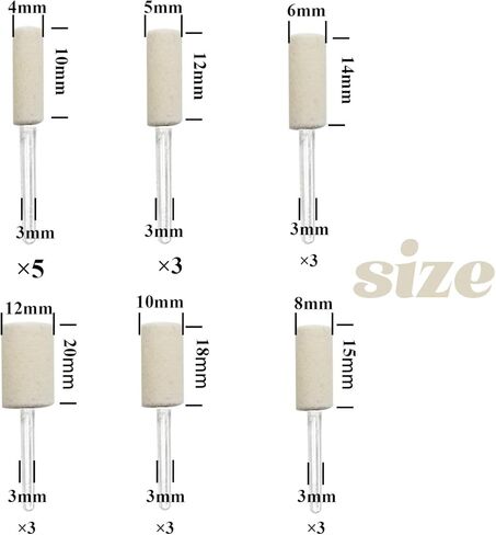 ROYHOO 40 Pieces Wool Felt Mounted Mandrel Set 2 Shaped and 6 Sizes Polishing Buffing Wheel Bits with Free Box for Dremel Rotary Tool - 1/8 Inch Shank in Kuwait