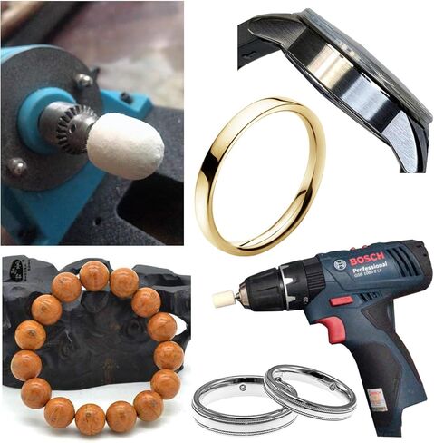 ROYHOO 40 Pieces Wool Felt Mounted Mandrel Set 2 Shaped and 6 Sizes Polishing Buffing Wheel Bits with Free Box for Dremel Rotary Tool - 1/8 Inch Shank in Kuwait