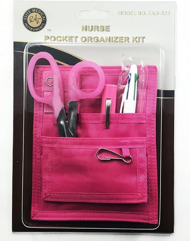 EMI Nurse Purple Pocket Organizer 4 Piece KIT - Pocket Organizer, Lister Bandage Scissor, LED Pupil Gauge Penlight, and Chart Pen in Kuwait