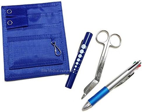 EMI Nurse Purple Pocket Organizer 4 Piece KIT - Pocket Organizer, Lister Bandage Scissor, LED Pupil Gauge Penlight, and Chart Pen in Kuwait
