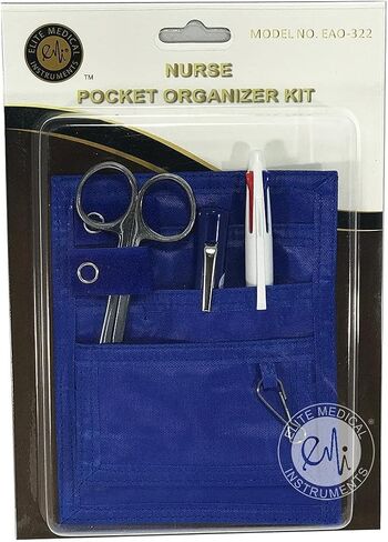 EMI Nurse Purple Pocket Organizer 4 Piece KIT - Pocket Organizer, Lister Bandage Scissor, LED Pupil Gauge Penlight, and Chart Pen in Kuwait