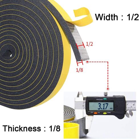 Weather Stripping Door Seal Strip,Foam Insulation Tape for Sliding Doors and Windows Sound Proof Soundproofing Door Seal,Weatherstrip,Air Conditioning Seal Strip (1 in x 1/4 in x 16 Ft) in Saudi Arabia