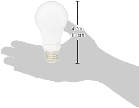 Amazon Basics - لمبة إضاءة LED A19، بيضاء ناعمة، 12 وات (ما يعادل 75 وات)، قابلة لتعديل الضوء، عمر افتراضي يصل إلى 10,000 ساعة، 6 عبوات in Kuwait