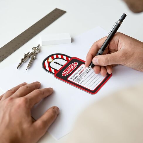 Lockout Tagout Tags - 25 Pack Danger Do Not Operate Lockout Tags, 30 mil Vinyl Lock Out Tags for Equipment, Plastic Loto Tags for Lock Out Tag Out, Red Premium Lock Out Tagout Tags with Zip Ties in Kuwait