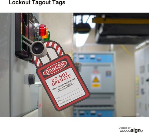 Lockout Tagout Tags - 25 Pack Danger Do Not Operate Lockout Tags, 30 mil Vinyl Lock Out Tags for Equipment, Plastic Loto Tags for Lock Out Tag Out, Red Premium Lock Out Tagout Tags with Zip Ties in Kuwait