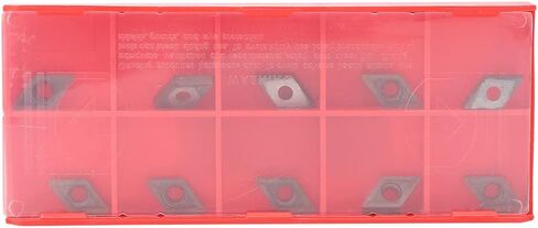 Carbide Turning Inserts, 10Pcs CNC Lathe Turning Blade, Lathe Turning Tool Replacement Tool, with Wrench, with Storage Box, DCMT0702 EM YBC205 in Saudi Arabia