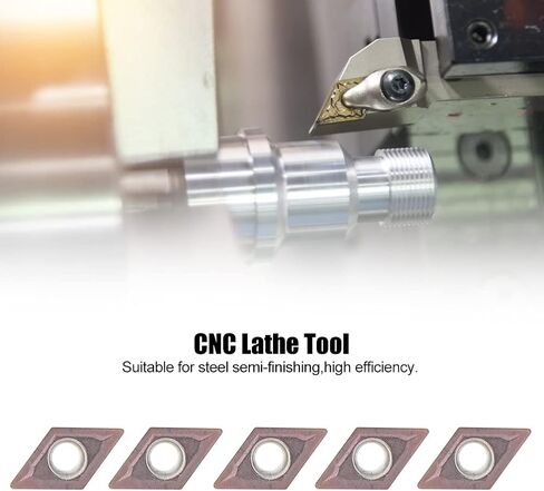 Carbide Turning Inserts, 10Pcs CNC Lathe Turning Blade, Lathe Turning Tool Replacement Tool, with Wrench, with Storage Box, DCMT0702 EM YBC205 in Saudi Arabia