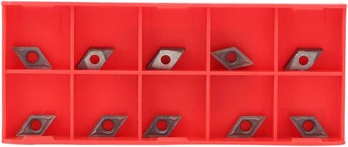 Carbide Turning Inserts, 10Pcs CNC Lathe Turning Blade, Lathe Turning Tool Replacement Tool, with Wrench, with Storage Box, DCMT0702 EM YBC205 in Saudi Arabia