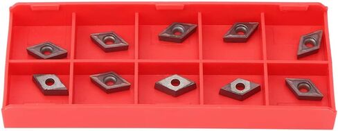 Carbide Turning Inserts, 10Pcs CNC Lathe Turning Blade, Lathe Turning Tool Replacement Tool, with Wrench, with Storage Box, DCMT0702 EM YBC205 in Saudi Arabia
