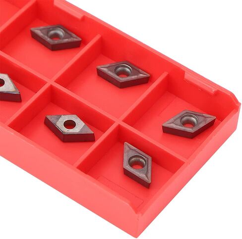 Carbide Turning Inserts, 10Pcs CNC Lathe Turning Blade, Lathe Turning Tool Replacement Tool, with Wrench, with Storage Box, DCMT0702 EM YBC205 in Saudi Arabia