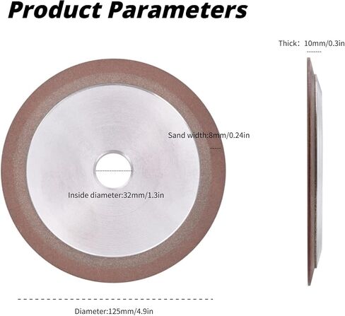 Resin Diamond Grinding Wheel, Wear Resistant 125×10×32×8mm Abrasive Wheel, Diamond Cutting Circular Saw Grinding Wheel, for Alloy Blade Tungsten Steel Processing and Grinding in Saudi Arabia