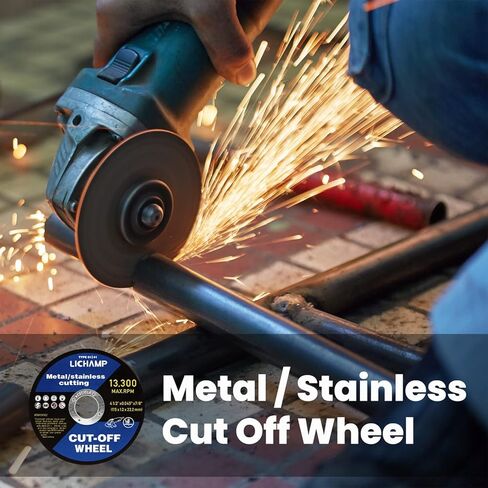 Lichamp 4-1/2 عجلات مقطوعة للمعادن، 10 عبوات 4.5 بوصة قرص قطع عجلة القطع، 4.5 بوصة × 0.045 بوصة × 7/8 بوصة، A010BK in Kuwait