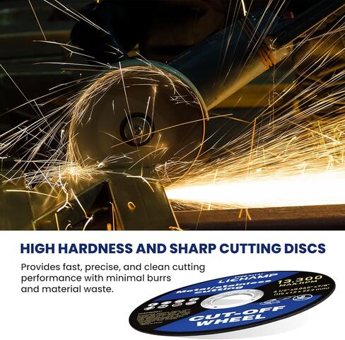 Lichamp 4-1/2 عجلات مقطوعة للمعادن، 10 عبوات 4.5 بوصة قرص قطع عجلة القطع، 4.5 بوصة × 0.045 بوصة × 7/8 بوصة، A010BK in Kuwait