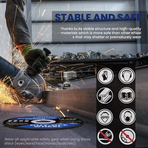 Lichamp 4-1/2 عجلات مقطوعة للمعادن، 10 عبوات 4.5 بوصة قرص قطع عجلة القطع، 4.5 بوصة × 0.045 بوصة × 7/8 بوصة، A010BK in Kuwait