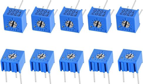 uxcell 3362 جهاز التشذيب الجهد 50K أوم أعلى تعديل المقاومات المتغيرة الأفقية 10 قطع in Kuwait