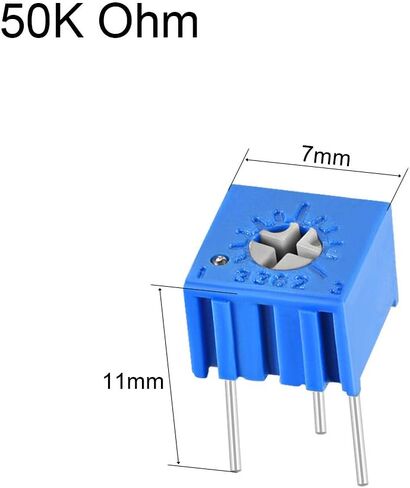 uxcell 3362 جهاز التشذيب الجهد 50K أوم أعلى تعديل المقاومات المتغيرة الأفقية 10 قطع in Kuwait