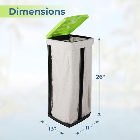 (Green & Blue) Collapsible Trash Bag Holder - Portable Trashcan for Indoor and Outdoor Use - Suitable for 13-Gallon Trash Bags - Perfect for Camping Waste Management Solution On The Go in Kuwait