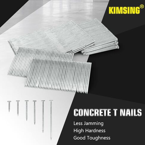 مسامير T من كامسين، قياس 14، مسمار من الخرسانة الهوائية عالي التحمل مقاس 2.54 سم إلى 6.35 سم، مسدس أظافر Air Power T لبناء تروس، إطار بناء وتظليل الخرسانة (ST50 مسامير (800 قطعة/صندوق) in Kuwait