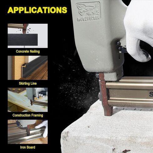 مسامير T من كامسين، قياس 14، مسمار من الخرسانة الهوائية عالي التحمل مقاس 2.54 سم إلى 6.35 سم، مسدس أظافر Air Power T لبناء تروس، إطار بناء وتظليل الخرسانة (ST50 مسامير (800 قطعة/صندوق) in Kuwait