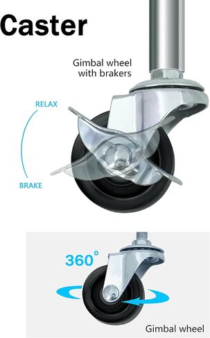 Caster Wheels Set of 4, 1.5 Inch, (Screw Diameter 0.27", Length 0.63") Threaded Stem Casters, Heavy Duty, Locking Metal Swivel Wheel for Cart Shelves in Saudi Arabia