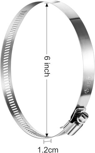 Boao 4 قطع قابلة للتعديل 304 مشابك خرطوم من الفولاذ المقاوم للصدأ (12 بوصة) in Kuwait