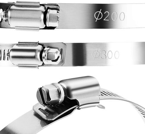 Boao 4 قطع قابلة للتعديل 304 مشابك خرطوم من الفولاذ المقاوم للصدأ (12 بوصة) in Kuwait