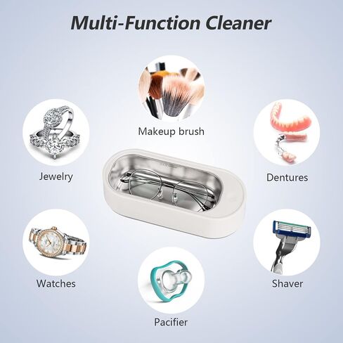 منظف ​​المجوهرات بالموجات فوق الصوتية المحمولة المهنية بالموجات فوق الصوتية النظارات الساعات حلقة الأنظف متعددة الوظائف آلة تنظيف المجوهرات منظف التجنيب بالموجات فوق الصوتية in Kuwait