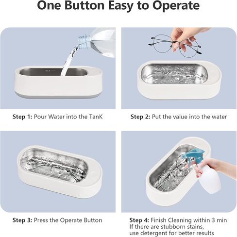 منظف ​​المجوهرات بالموجات فوق الصوتية المحمولة المهنية بالموجات فوق الصوتية النظارات الساعات حلقة الأنظف متعددة الوظائف آلة تنظيف المجوهرات منظف التجنيب بالموجات فوق الصوتية in Kuwait