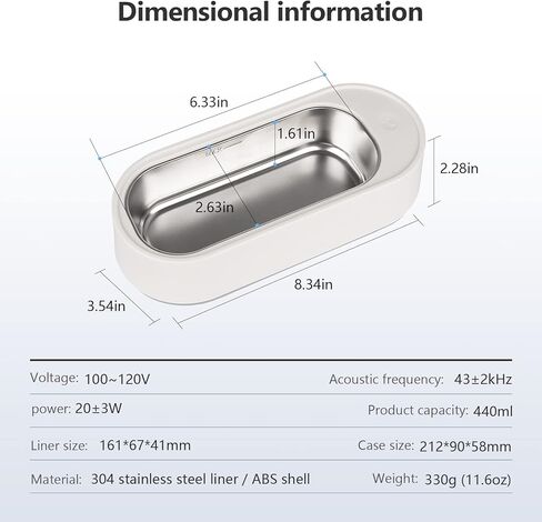 منظف ​​المجوهرات بالموجات فوق الصوتية المحمولة المهنية بالموجات فوق الصوتية النظارات الساعات حلقة الأنظف متعددة الوظائف آلة تنظيف المجوهرات منظف التجنيب بالموجات فوق الصوتية in Kuwait
