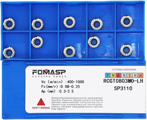 إدراجات كربيد FomaSP للألمنيوم RCGT0803MO لتحويل أدوات القطع 10 قطعة in Kuwait