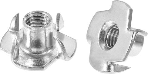 uxcell M4 Tee Nut 4 Pronged T-Nut for Table Legs Woodwork Holds Wood Cabinetry 10pcs in Saudi Arabia