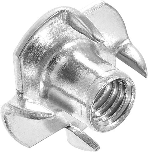 uxcell M4 Tee Nut 4 Pronged T-Nut for Table Legs Woodwork Holds Wood Cabinetry 10pcs in Saudi Arabia