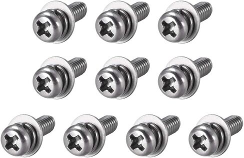 Uxcell M4 x 20mm الفولاذ المقاوم للصدأ فيليبس عموم رئيس مسامير البراغي تتحد مع غسالة الربيع وغسالات عادية 10 قطع in Kuwait