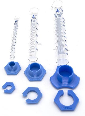 مجموعة اسطوانات متدرجة من 3 قطع؛ 10 مل، 50 مل، 100 مل مع واقيات بلاستيكية؛ زجاج بوروسيليكات من الفئة B اي اي اس سي او Labs in Kuwait