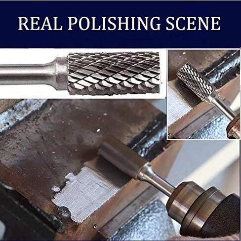 OSIDU Carbide Burr Set - مجموعة مبرد كربيد دوارة صلبة مزدوجة القطع مع ساق 1/4 بوصة لمثقاب المطحنة المعدنية وتلميع الخشب ونحت الحفر (حزمة من 10) in Kuwait