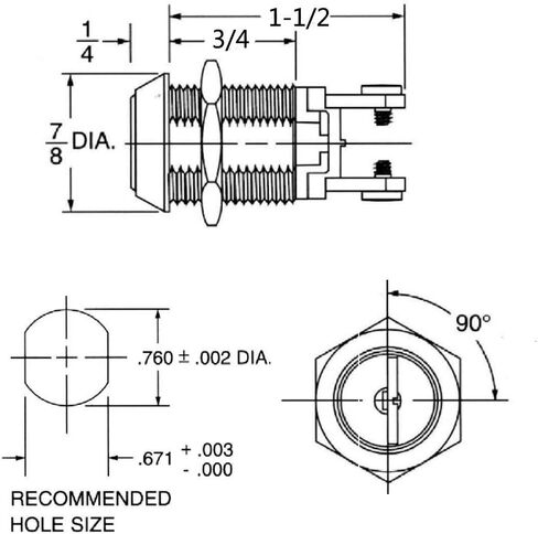 On-Off 2252 key switch - Maintained screw terminal switch lock with two 2252 keys in Saudi Arabia