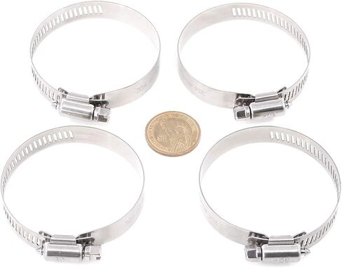 Rustark 64-Pcs Adjustable 8 to 38mm Range Worm Gear Hose Clamp Fuel Line Clips Clamps Assortment Kit - 304 Stainless Steel in Kuwait