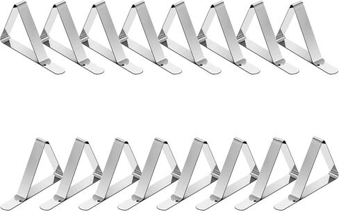 TriPole Tablecloth Clips 32 Pack Stainless Steel Table Cover Clamps Skirt Clips for Home Kitchen Restaurant Picnic Tables in Kuwait