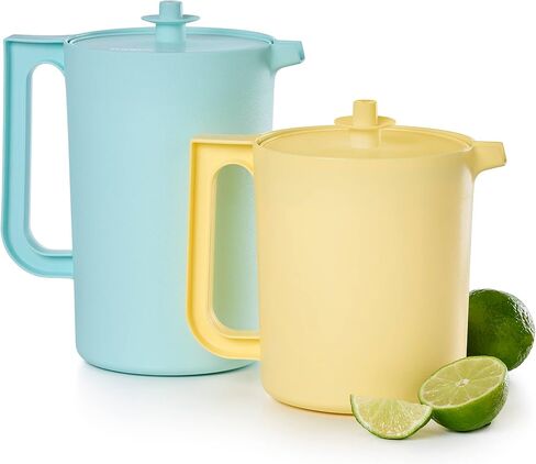 Tupperware Heritage Pitcher Set in Vintage Colors - Dishwasher Safe & BPA Free - (Set of 2) in Saudi Arabia