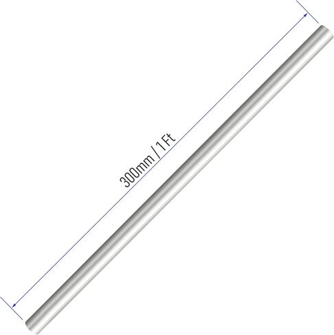 2 PCS 6063 T5 Aluminum Round Tube, 300mm/1FT Length, 12mm/0.47" OD, 3mm/0.12" ID, Seamless Aluminum Straight Pipe Tubing in Kuwait