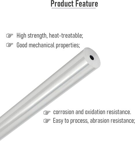 2 PCS 6063 T5 Aluminum Round Tube, 300mm/1FT Length, 12mm/0.47" OD, 3mm/0.12" ID, Seamless Aluminum Straight Pipe Tubing in Kuwait