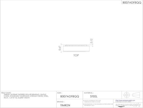 Timken LM78349 محمل أسطواني مدبب، مخروط واحد، تسامح قياسي، تجويف مستقيم، فولاذ، بوصة، معرف 1.3775 بوصة، عرض 0.6690 بوصة in Saudi Arabia