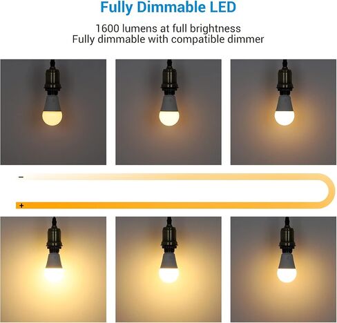 DEWENWILS 4-Pack Dimmable LED A19 Light Bulb، ضوء أبيض ناعم مع توهج دافئ، 800 لومن، 2700K، 10W (ما يعادل 60 واط)، قاعدة لولبية متوسطة E26، مدرج في قائمة UL in Kuwait
