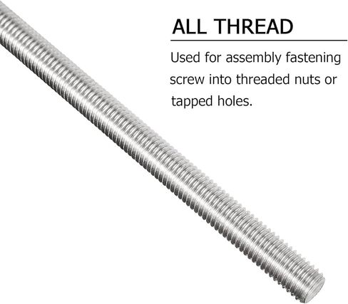 CEE 5Pack M10 x 250mm مسمار قضيب ملولب بالكامل 304 من الفولاذ المقاوم للصدأ 0.39 بوصة × 10 بوصة برغي طويل ملولب، قضبان ترصيع شريط خيط اليد اليمنى لمسامير التثبيت والمشابك والشماعات ومسامير U ومسافة خيط M10-1.5 مم in Kuwait