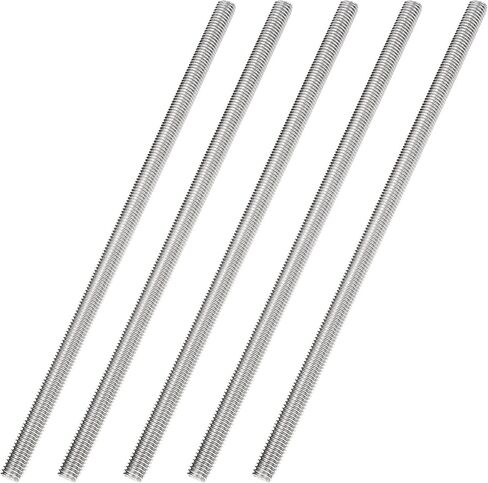 CEE 5Pack M10 x 250mm مسمار قضيب ملولب بالكامل 304 من الفولاذ المقاوم للصدأ 0.39 بوصة × 10 بوصة برغي طويل ملولب، قضبان ترصيع شريط خيط اليد اليمنى لمسامير التثبيت والمشابك والشماعات ومسامير U ومسافة خيط M10-1.5 مم in Kuwait