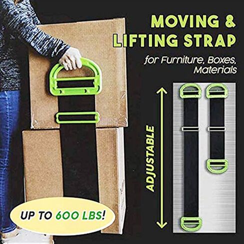 2 حزمة أحزمة رفع قابلة للتعديل، تسعة أحزمة حمل للأثاث الصيفية للصناديق، المراتب، مواد البناء، أو غيرها من الثقيلة الثقيلة in Kuwait