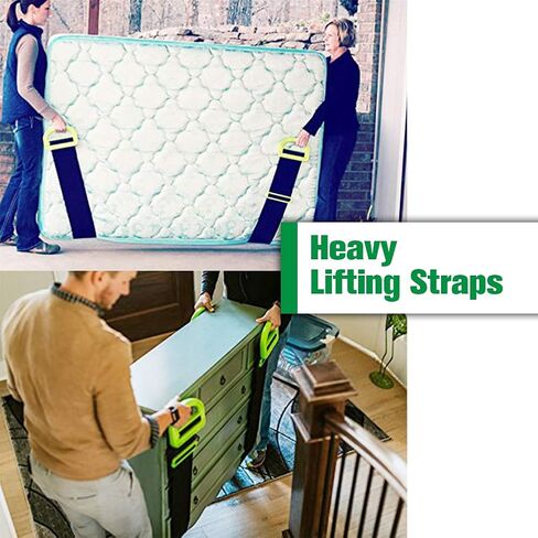 2 حزمة أحزمة رفع قابلة للتعديل، تسعة أحزمة حمل للأثاث الصيفية للصناديق، المراتب، مواد البناء، أو غيرها من الثقيلة الثقيلة in Kuwait