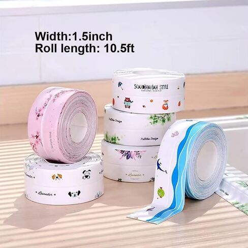 3 Rolls Self-Adhesive Caulk Tape - Waterproof Peel and Stick Sealing Strip (1.5"x10.5 Ft, Brown) for Bathtub, Shower, Sink, Toilet Edge Protector & Kitchen Countertop - No Mess Alternative to Caulking in Kuwait
